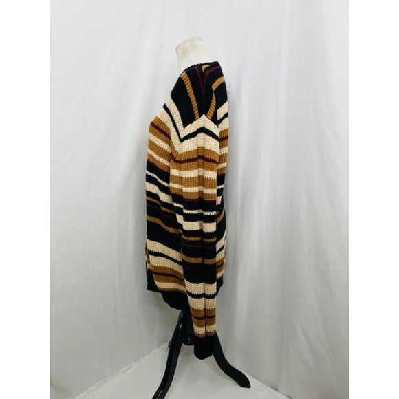 Carbon Men’s Sweater Multicolor Striped Open Knit Crewneck Size XXL - Picture 5 of 6